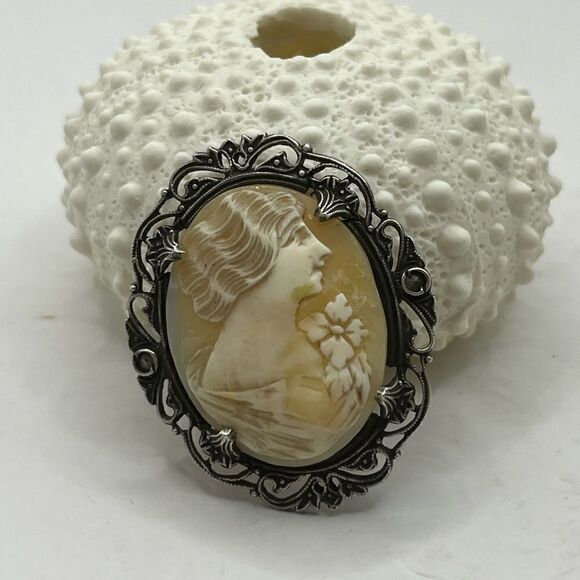 VTG Sterling shell carved cameo - Picture 1 of 6